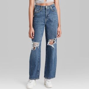 Target super high rise distressed baggy jeans